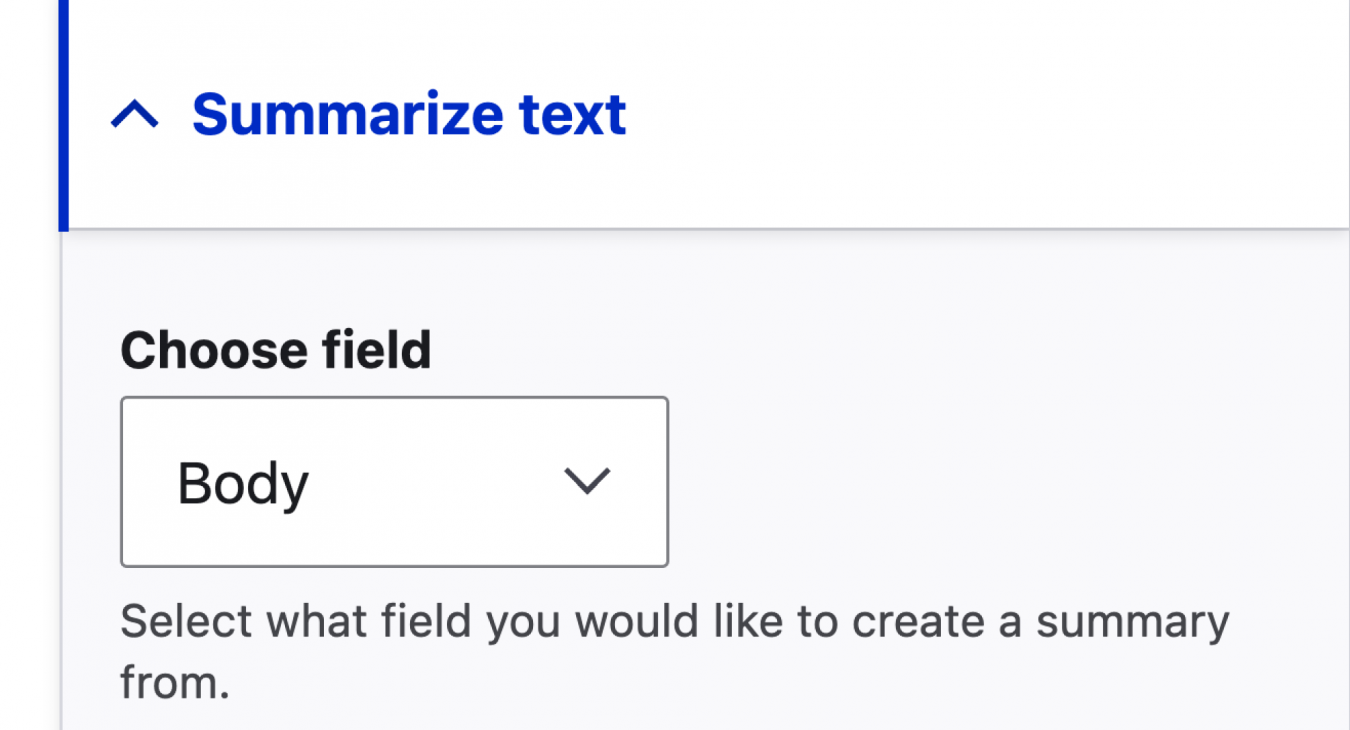 Select a field and "Summarize" button will prepare an elegant and precise summary for you. You can use this summary for the Summary part of the body field, social media posts, or anywhere else you need to reference this node/content.